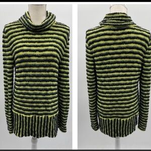 The St John Sport rate Green-Black Striped Cowl Neck womans sweater. 6